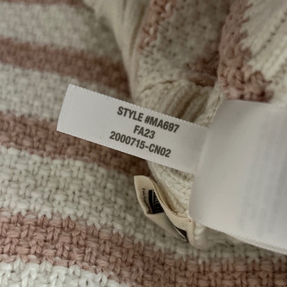 Madewell Striped Pickford Pullover Sweater Pink & Cream Knit Size Large - Picture 9 of 9